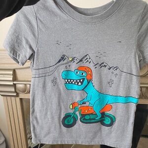 Gray Dinosaur Print Kids T-Shirt